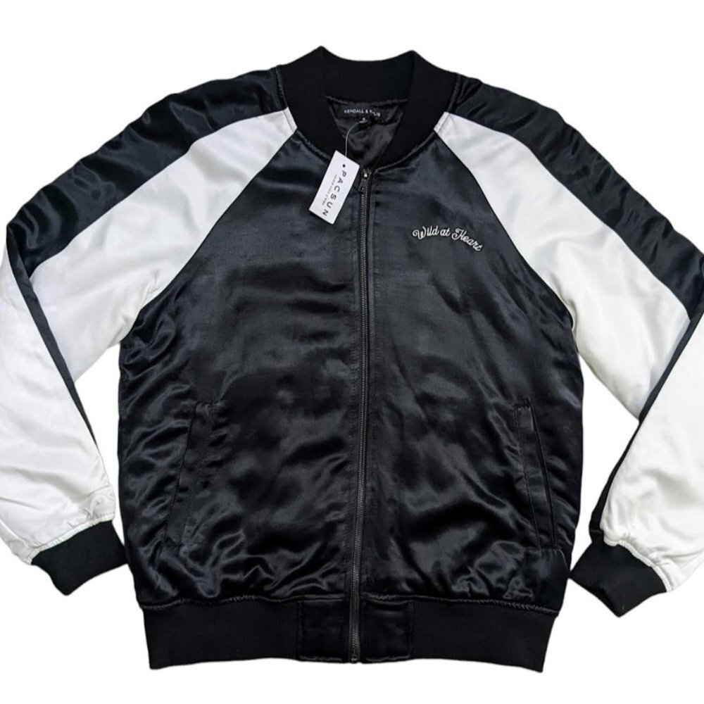 Kendall & Kylie Wild at Heart TIGER Satin Bomber Varsity Jacket PacSun NEW - NWT - Picture 6 of 15